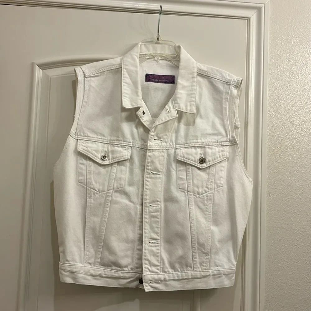 Comme Des Garçons woman's white cotton denim vest